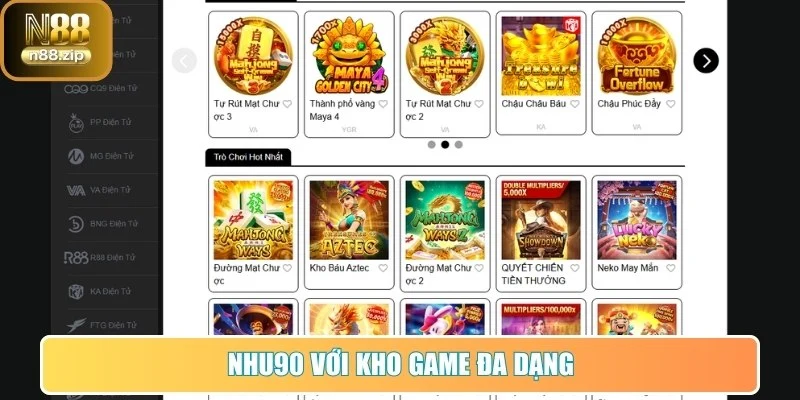Nhu90 với kho game đa dạng giao diện hiện đại